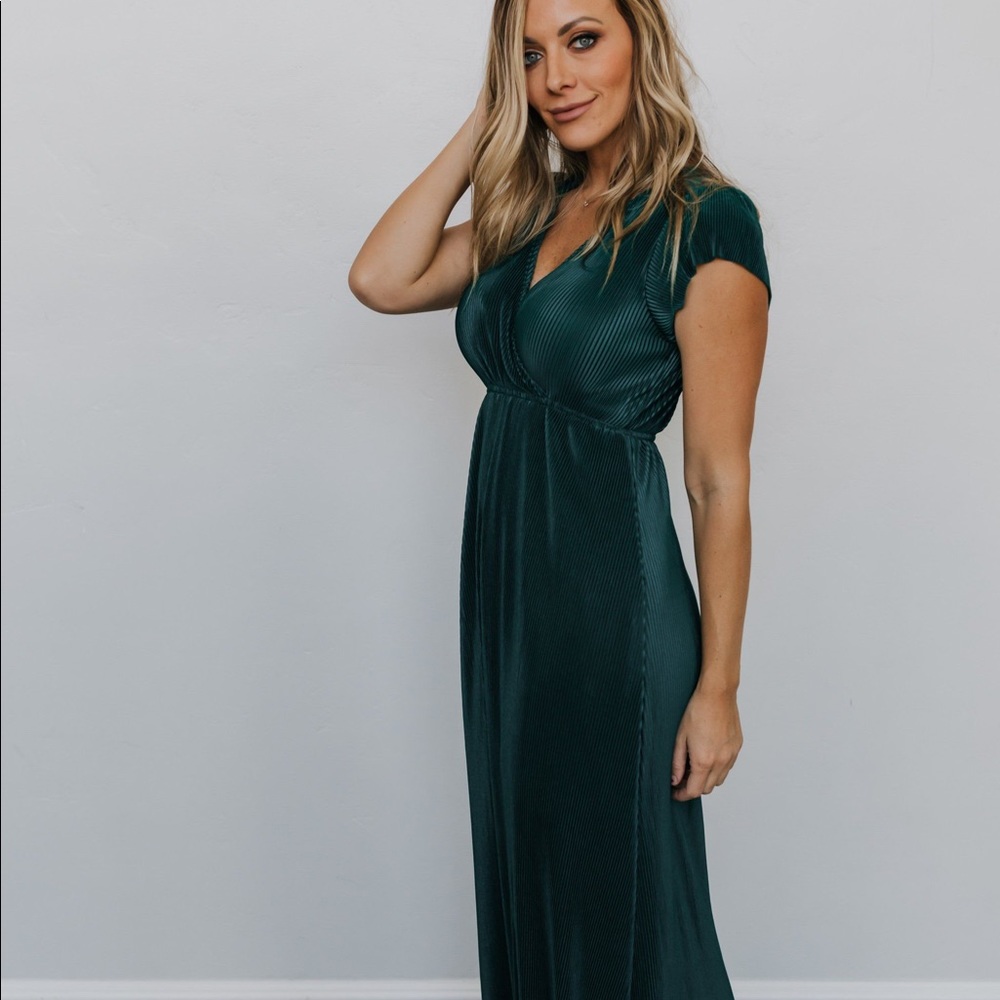 Baltic Born Athena Pleated Maxi Dress - Jade